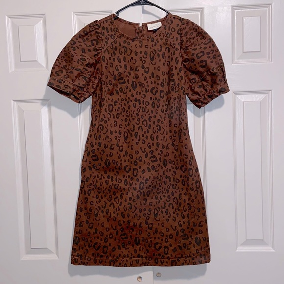 Universal Thread Leopard Print Denim Dress - Picture 1 of 7